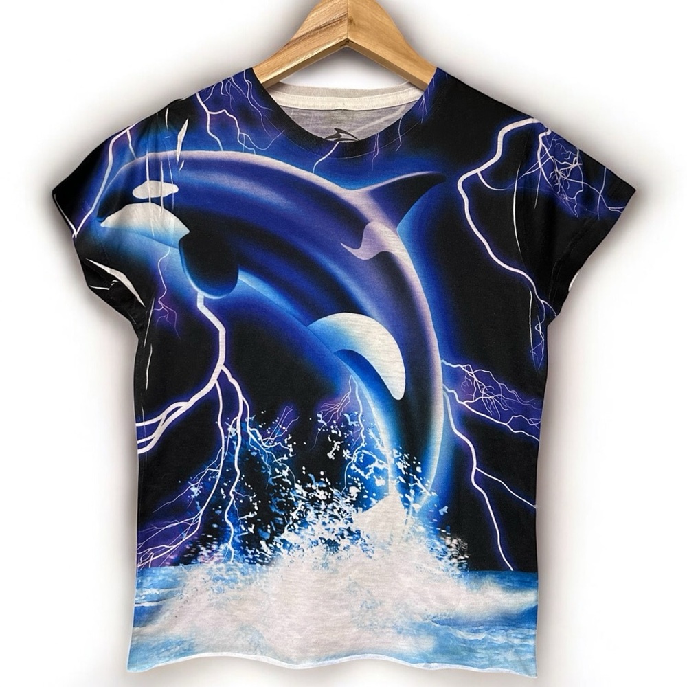 Lightning Orca Graphic Baby Doll T-Shirt